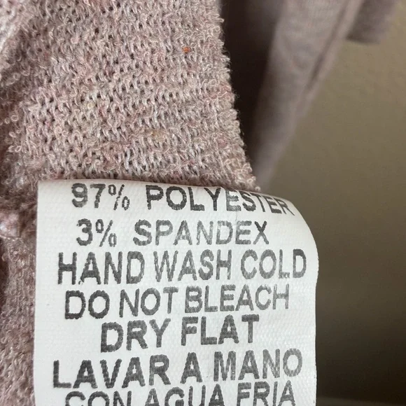 Easel Hooded Zip Up Dress Cardigan Medium Blush Pink Boho Cozy Tunic Pockets - Picture 7 of 7